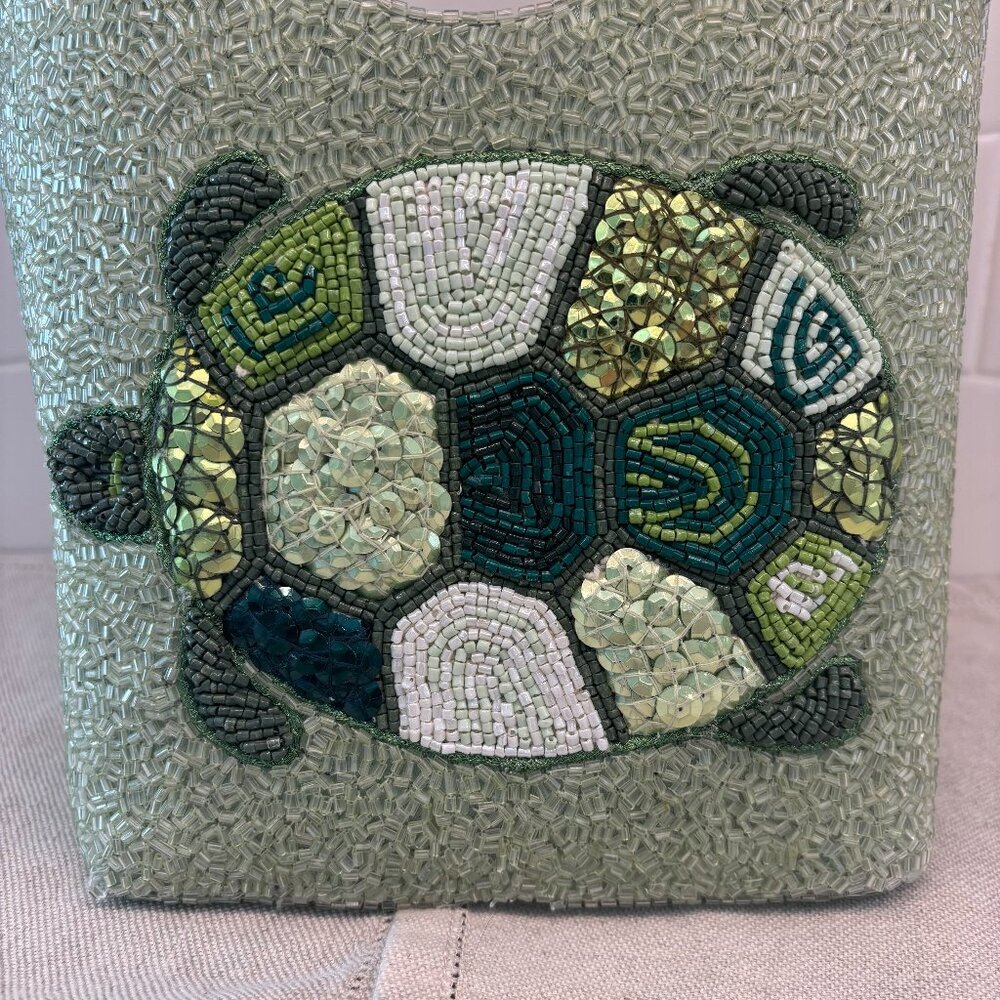 š¢STAUD Beaded Cote Bag - BABY TURTLE - Green and White š¢ - Picture 3 of 16